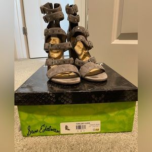 Sam Edelman grey suede studded sandals
